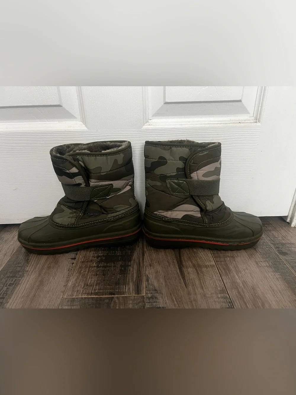 The Children's Place green camouflage kids' winter boots